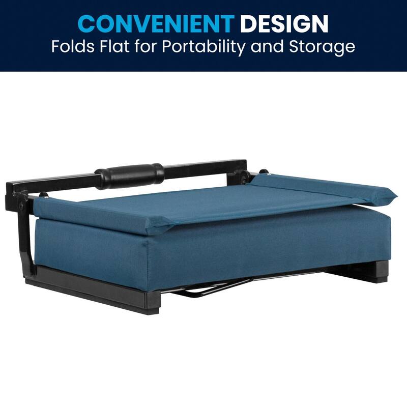 Padded Stadium Chairs with Handles and Bleacher Hooks (Set of 2) - 14"D x 18"W x 18"H