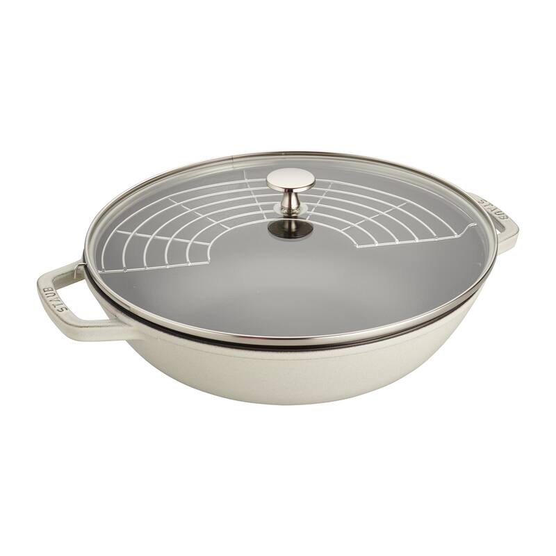 STAUB Cast Iron 4.5-qt Perfect Pan - White Truffle