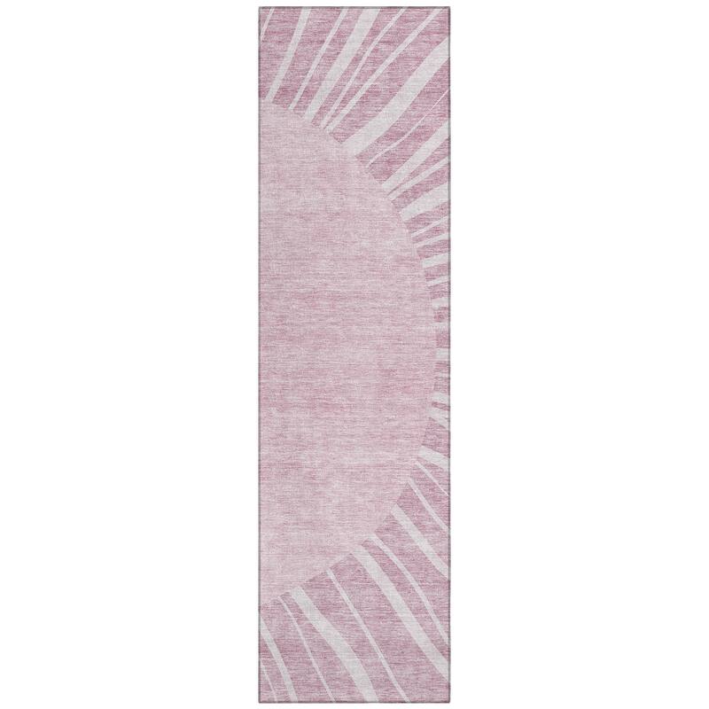 Machine Washable Indoor/ Outdoor Chantille Modern Sunburst Rug