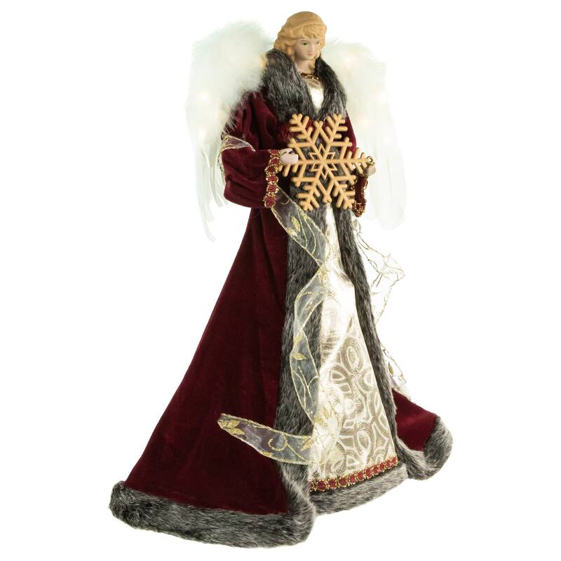 18" Lighted Angel in a Dress Christmas Tree Topper - Warm White Lights