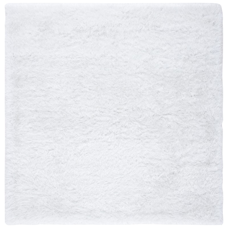SAFAVIEH Vegas Shag Abelia 3-inch Extra Thick Polyester Rug - 6'7" Square - Ivory