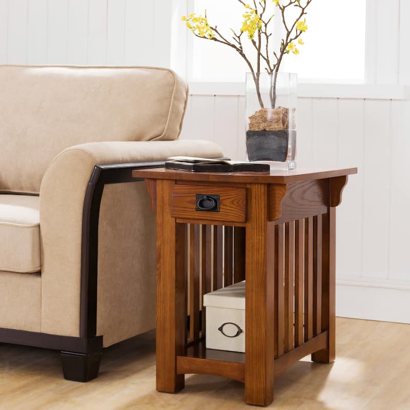 Leick Home Mission Impeccable End Table with Drawer - Brown