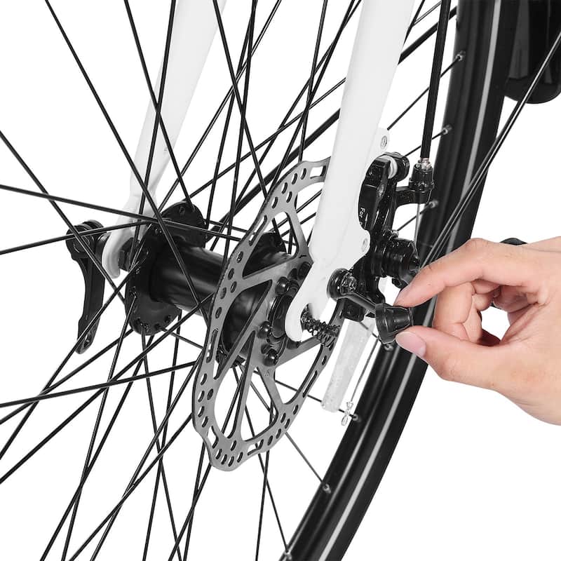 Lightweight Step-Through Hybrid Bike with 7-Speed Shimano - 70.08x24.80x39.37 inch