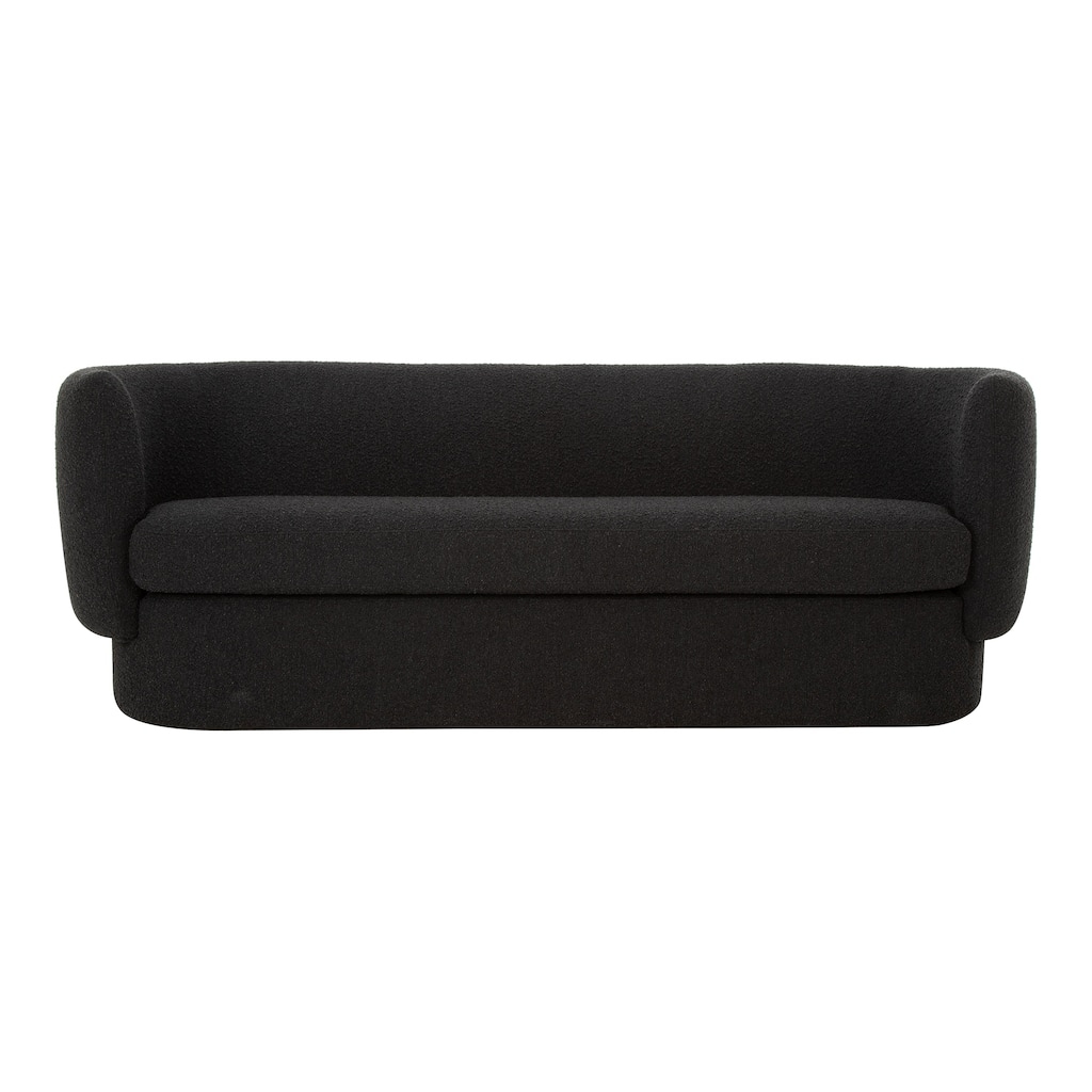 NADAAL STUDIOS Kellan Sofa, Polyester Blend Upholstery, FSC-Certified Pine Frame, High-Comfort Foam, 3 Seater, Black