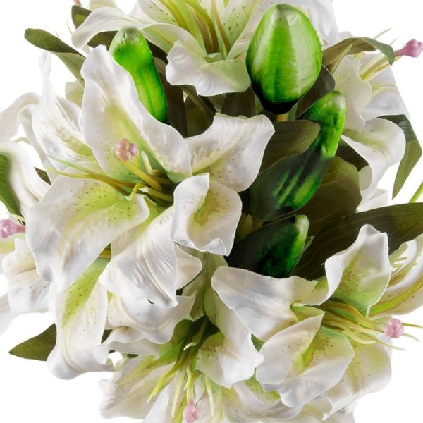 Shop Tall Glass Vase Artificial Floral Table Decor Centerpiece