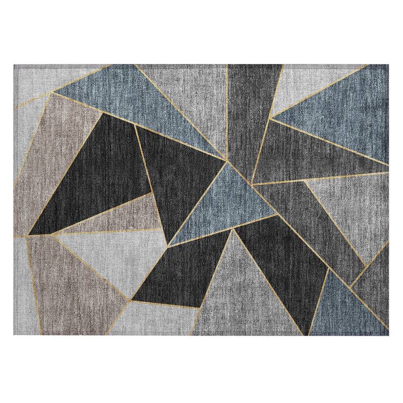 Machine Washable Indoor/ Outdoor Chantille Contemporary Mosaic Rug