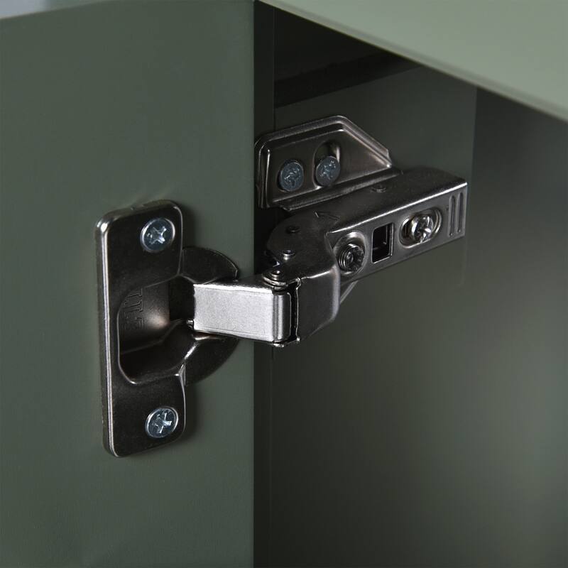 24-Inch Bathroom Vanity with Ceramic Sink, 1 Soft Close Door, 2 Soft Close Drawers, and Double Storage Racks on the Door