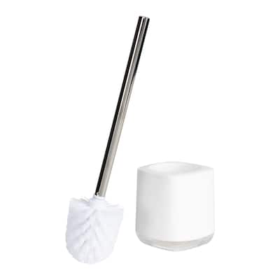 Bath Bliss Luxury Toilet Brush Holder in White - 4" x 4" x 15"