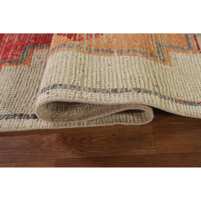 Plush Natural Dye Anatolian Turkish Runner Rug Handmade Wool Carpet - 3'1"x 11'10"