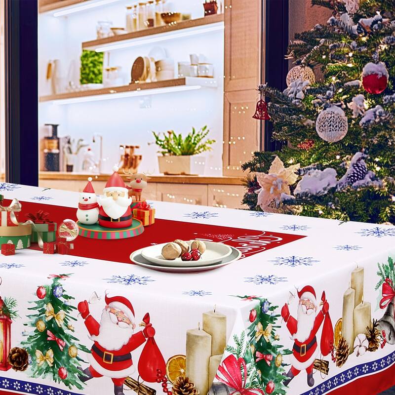 Christmas Santa Claus Tablecloth Rectangular Table Cover