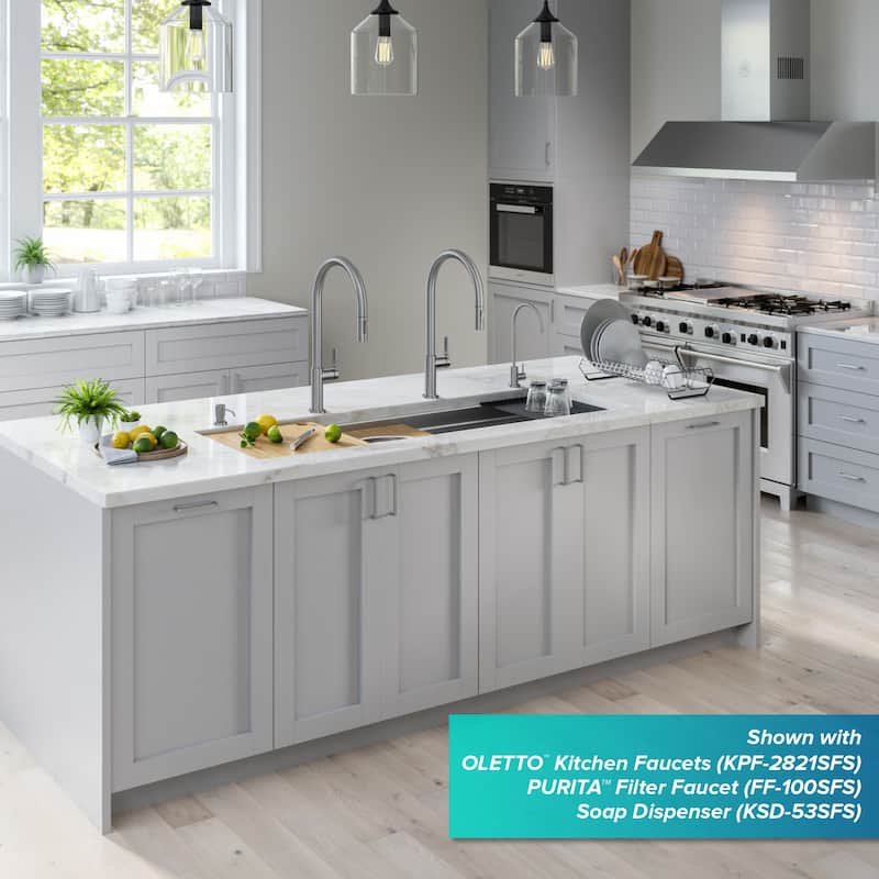 Kraus Kore 57" Undermount Single Bowl Kitchen Sink with Accessories