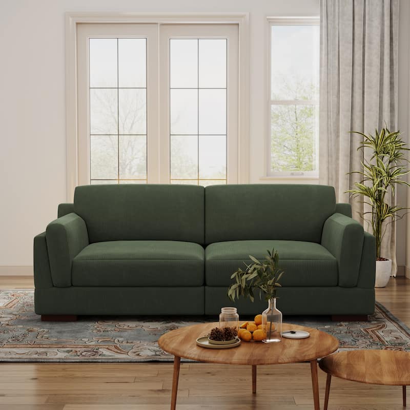90.2"W Corduroy Upholstered Living Room Sofa