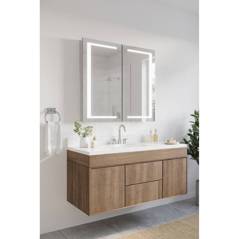 Fresca FMC024036 Spazio 39-5/16" x 35-3/8" Lighted Frameless Double