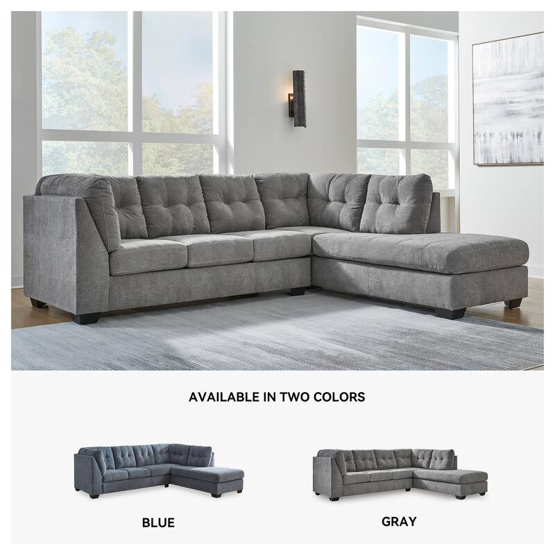Signature Design by Ashley Marleton Gray 2-Piece Sectional with Chaise - 115"W x 91"D x 38"H