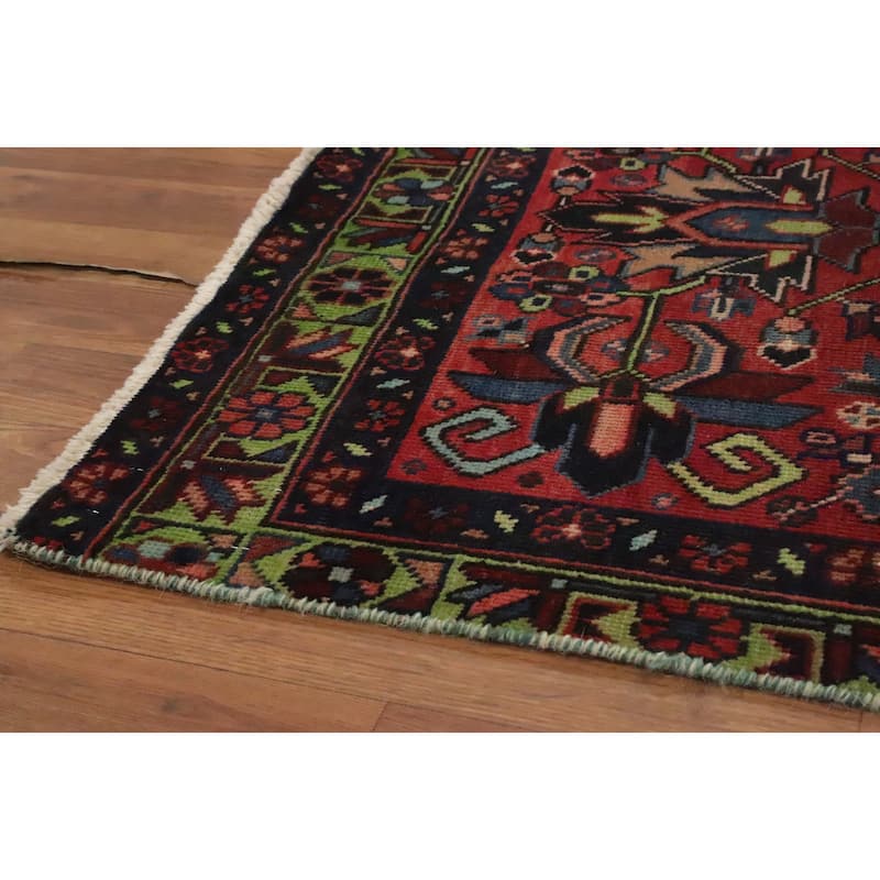 Hand Knotted Oriental 100% Wool Carpet Traditional Floral Oranges & Rust Tabriz Runner Rug - 10' 11'' X 2' 10''