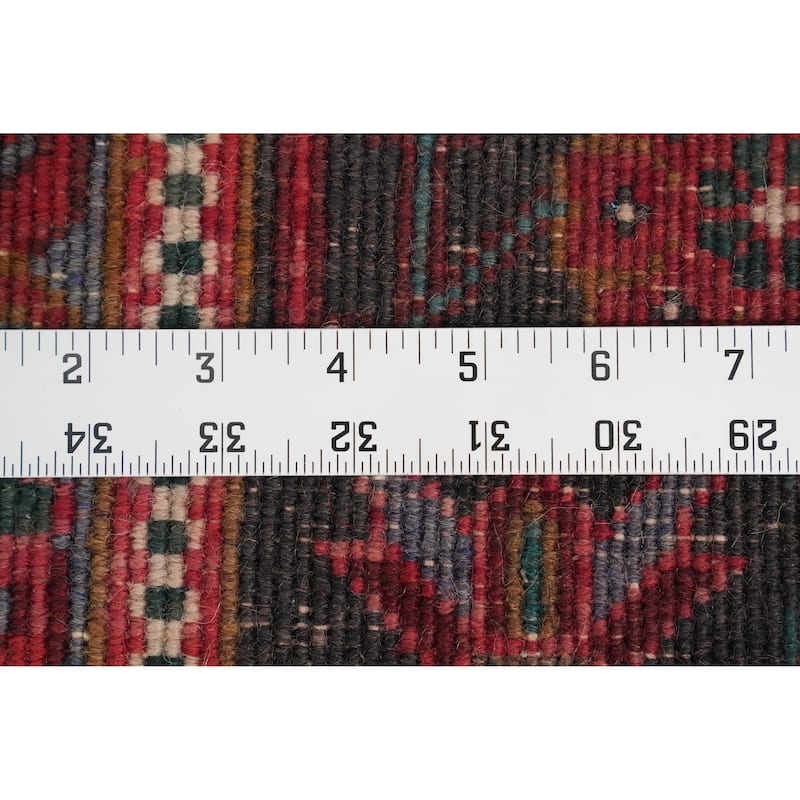 Hand Knotted Oriental 100% Wool Carpet Traditional Floral Red Heriz Area Rug - 10' 11'' X 7' 6''