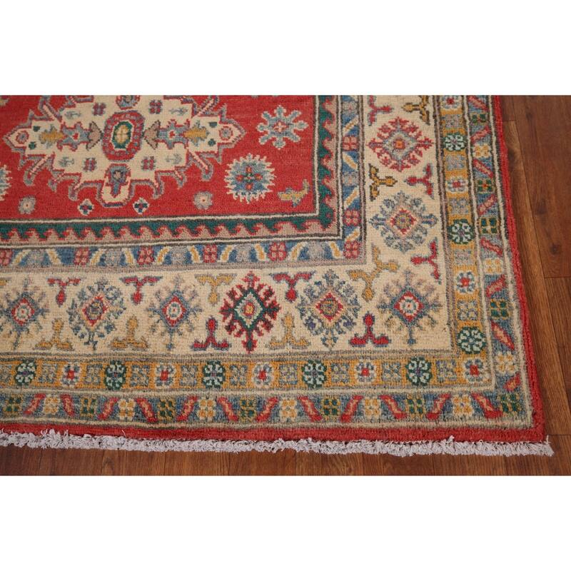 Red Traditional Kazak Oriental Area Rug Handmade Bedroom Wool Carpet - 3'11" x 6'1"