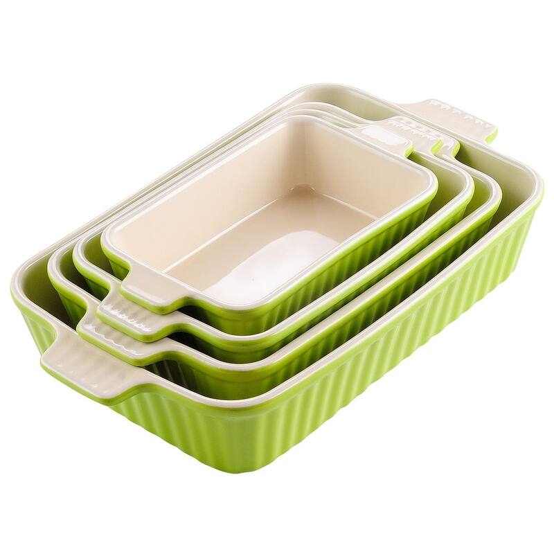 MALACASA Series Bake.Bake, Rectangle Porcelain Bakeware Set