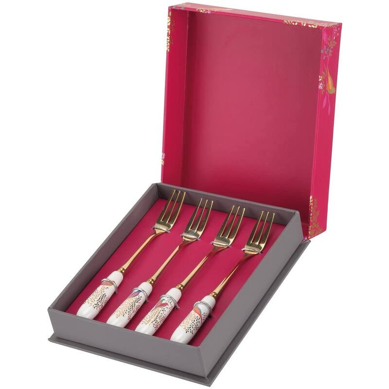 Sara Miller London Chelsea for Portmeirion Set of 4 Pastry Forks - 6 Inch