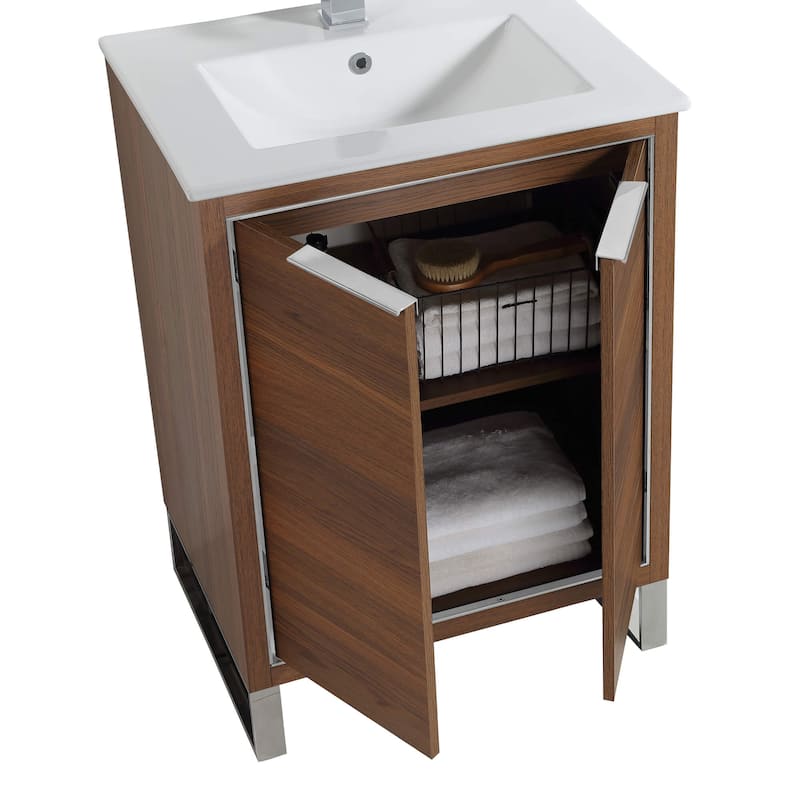 Fine Fixtures Opulence Collection Bathroom Vanity with White Ceramic Sink