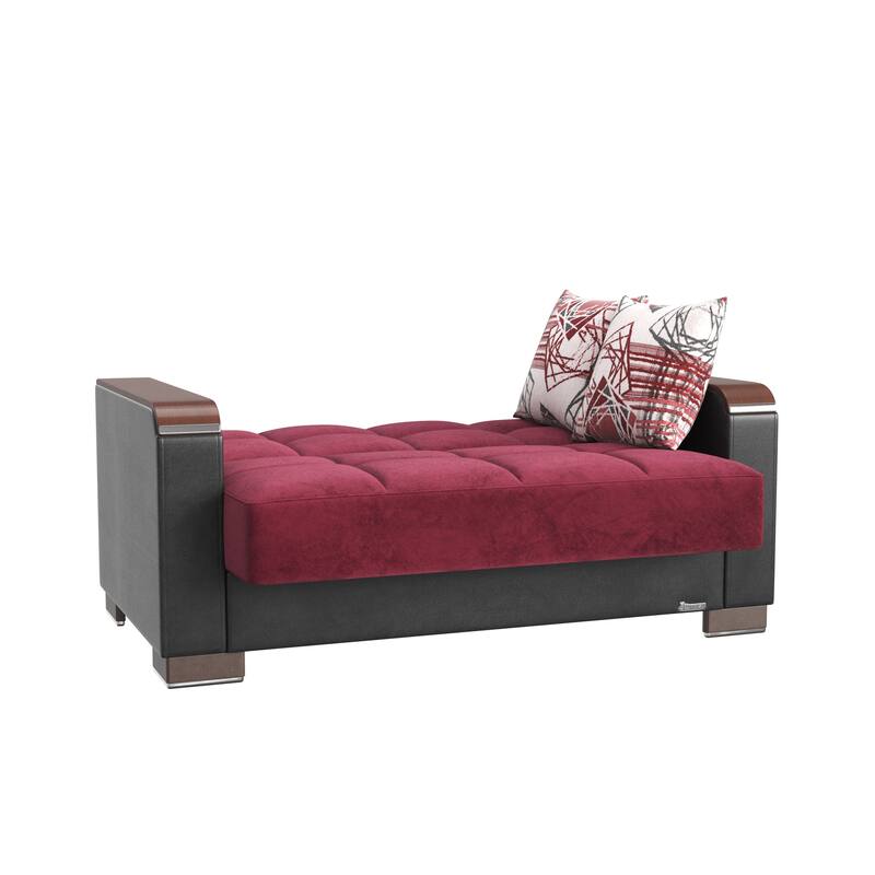 Collection Upholstered Convertible Loveseat With Storage