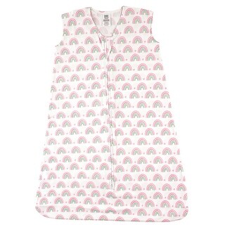 Luvable Friends Baby Girl Sleeveless Jersey Cotton Sleeping Bag, Sack, Blanket, Rainbows Jersey
