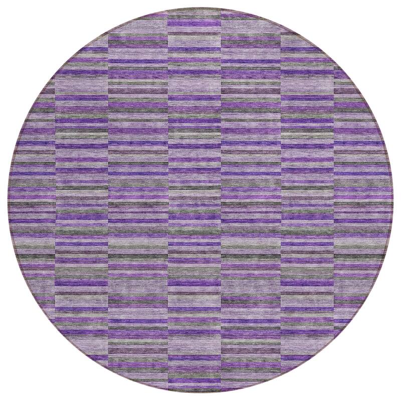HomeRoots Striped Transitional Rectangle Outdoor Rug