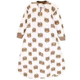 Hudson Baby Infant Boy Premium Quilted Long Sleeve Sleeping Bag and Wearable Blanket, Little Bear