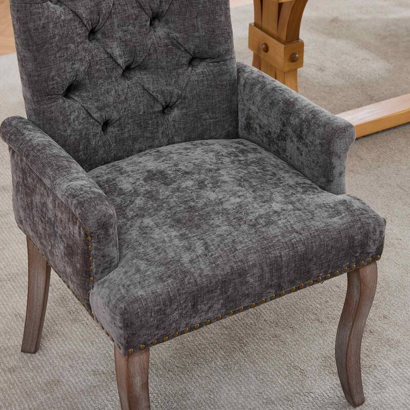 Roomfitters Upholstered Dining Chairs with Barrel Back and Wood Legs, Modern Accent Side Chairs for Living Room
