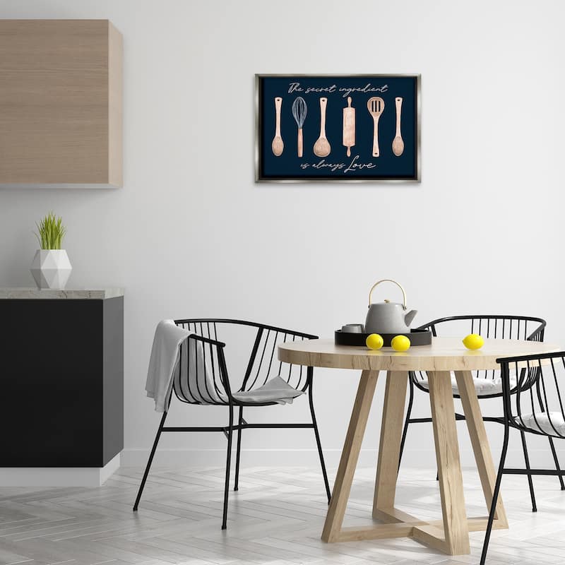 Stupell Secret Ingredient Always Love Framed Floater Canvas Wall Art Design By Lux + Me Designs