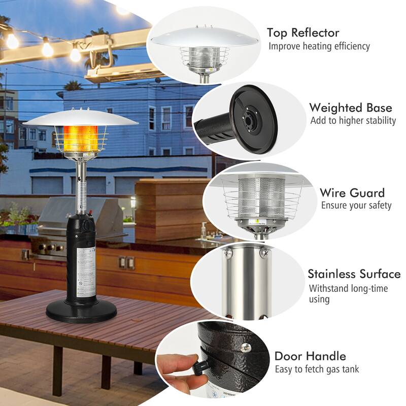Costway 11,000 BTU Patio Heater Portable Tabletop Propane Standing LP - See Details