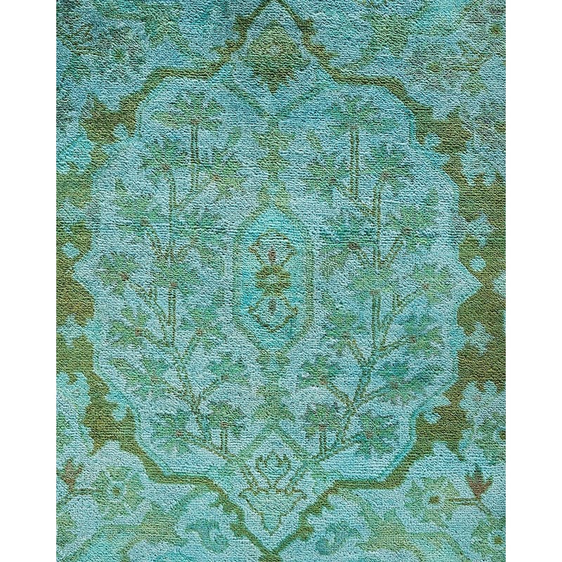Overdyed, One-of-a-Kind Hand-Knotted Area Rug - Blue - 9' 1" x 12' 3"
