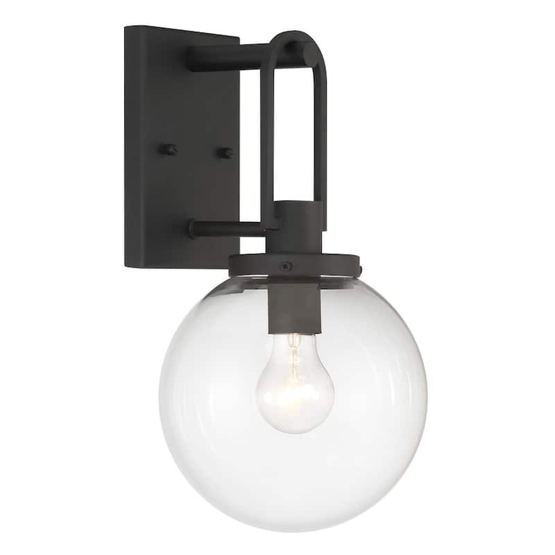 The Great Outdoors 73361 Wenston 15" Tall Outdoor Wall Sconce with - Sand Coal