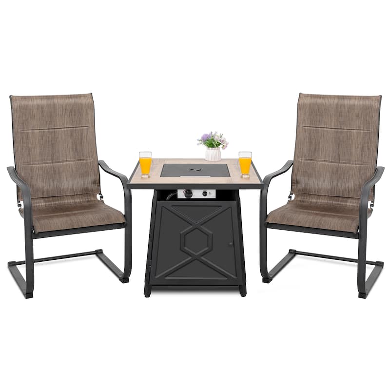 Outdoor 50,000 BTU Propane Gas Fire Pit Table with Cover