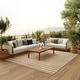 preview thumbnail 1 of 13, Nourison Positano Indoor/Outdoor Striped Area Rug 5' x 7' - Beige/Ivory