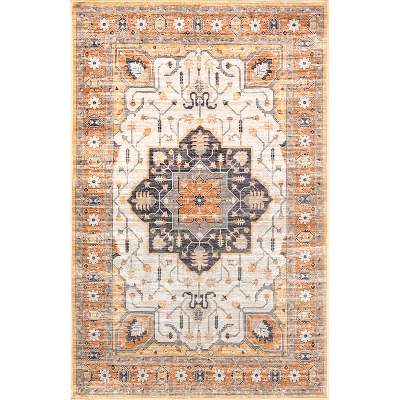 Nuloom Cira SpinClean Traditional Vintage Machine Washable Area Rug