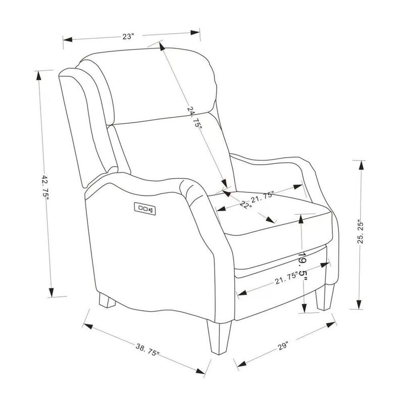 Genuine Leather Nailhead Trim Recliner Dual Power Home Theatre Power Recliner Chair with USB Port
