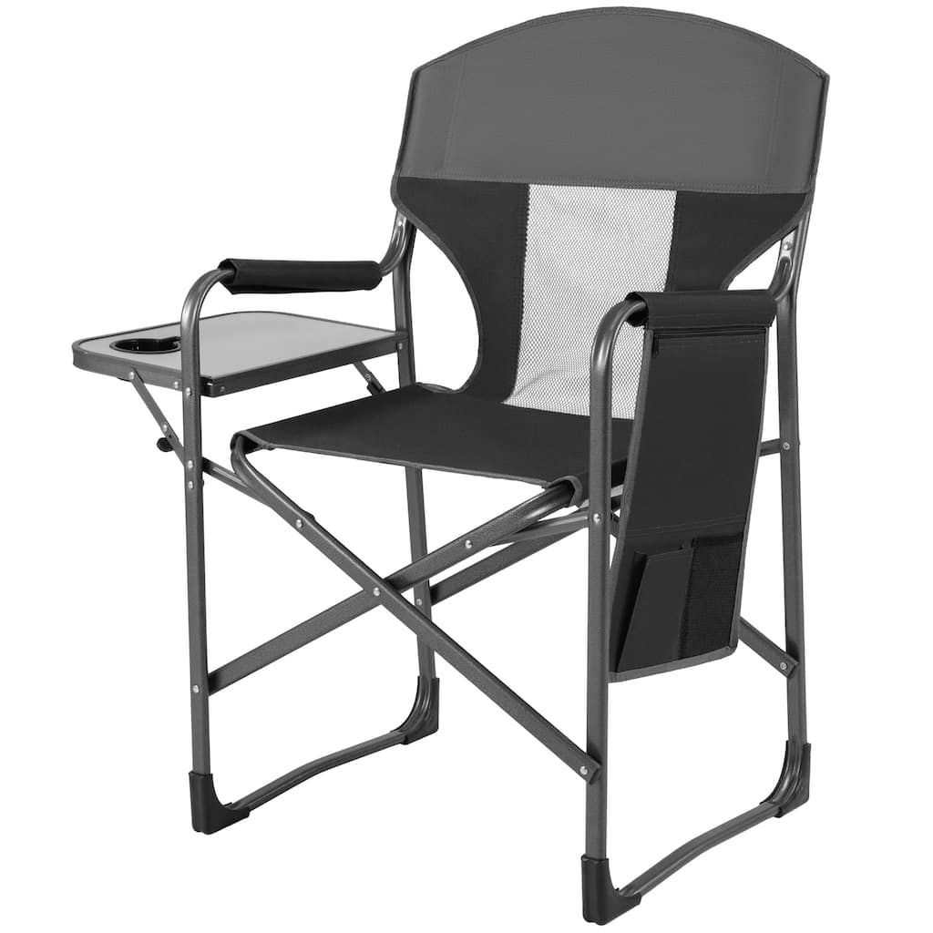 Gymax Folding Camping Chair Oversized Padded Portable Directors Chair