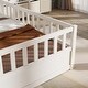 preview thumbnail 24 of 29, Twin Floor Bed Frame with Guardrails and Entryway Door Wooden Montessori Style Play
