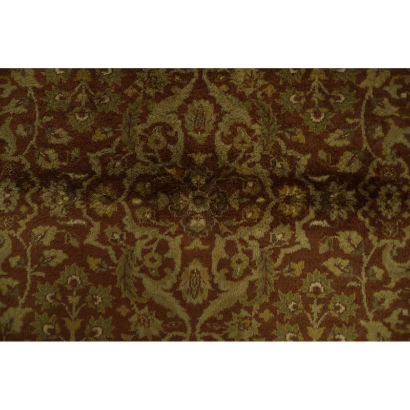 Hand Knotted Oriental 100% Wool Carpet Traditional Floral Oranges & Rust Aubusson Area Rug - 5' 5'' X 4' 0''