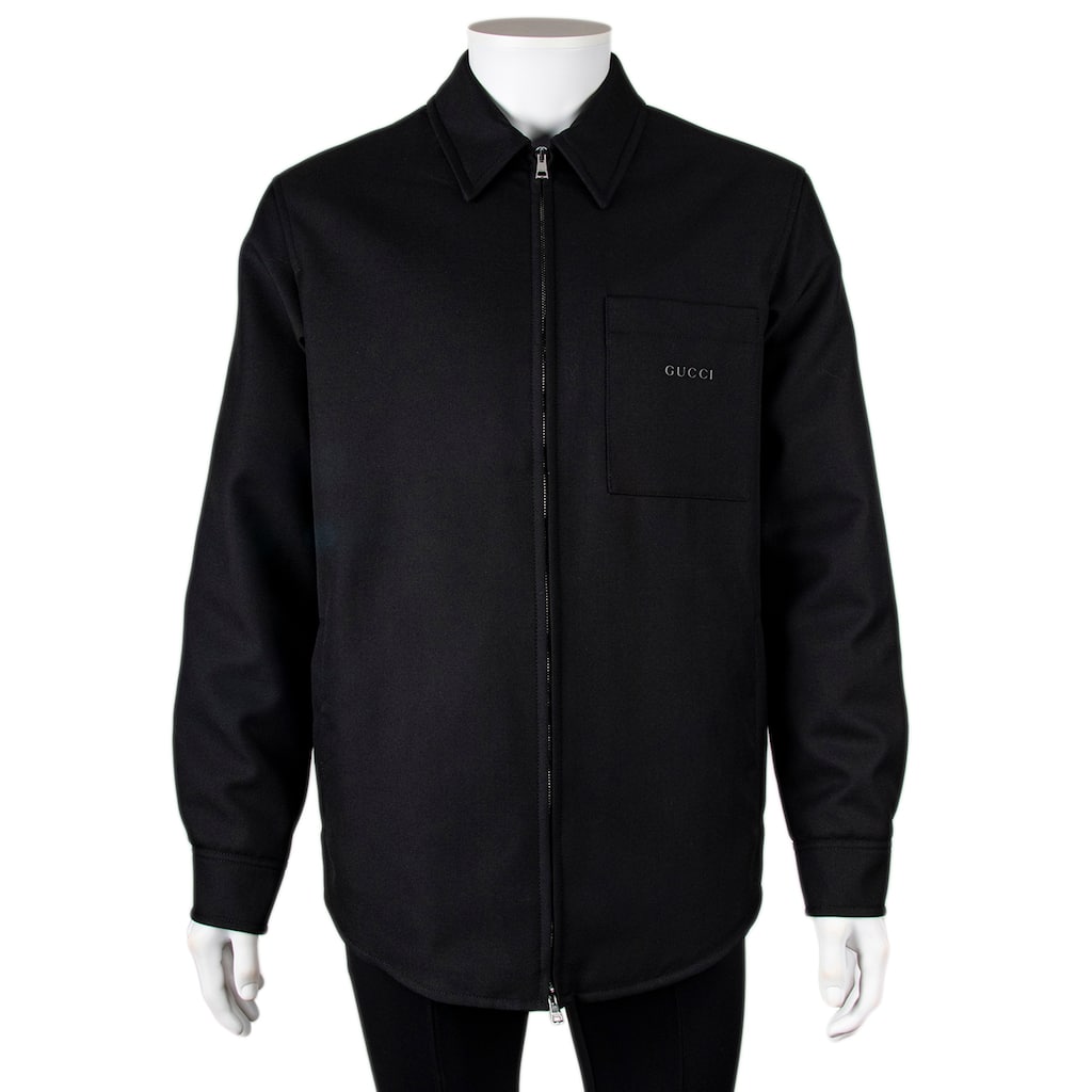 Gucci Wool Twill Zip Overshirt