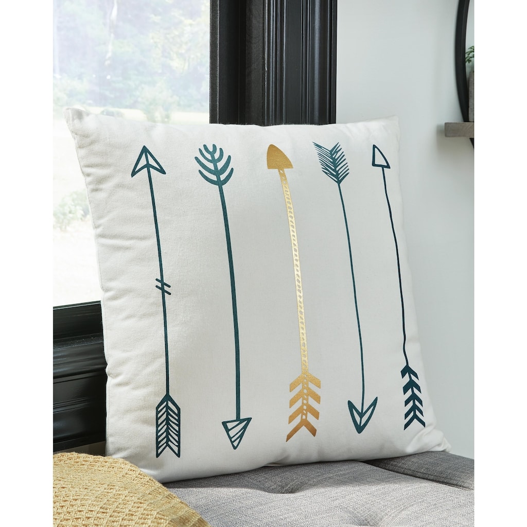 Gyldan White/Teal/Gold Pillow