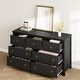 preview thumbnail 8 of 18, Rattan Dresser Storage Cabinet for Bedroom Living Room, Black