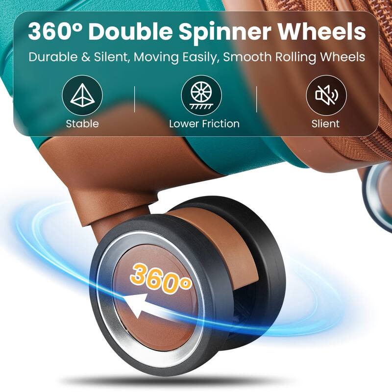 14/20/24/28" Expandable Lightweight Luggage Sets, Hardside Suitcase with Double 360 Degrees Mute Spinner Wheels & TSA Lock