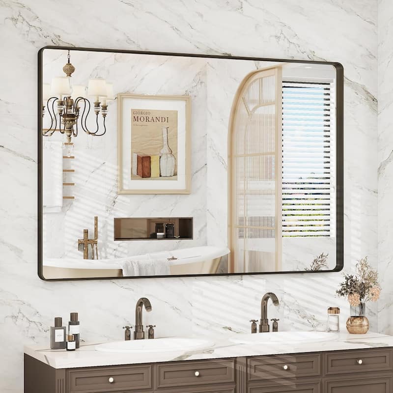 Aluminum alloy Framed Tempered Glass Wall Bathroom Vanity Mirror