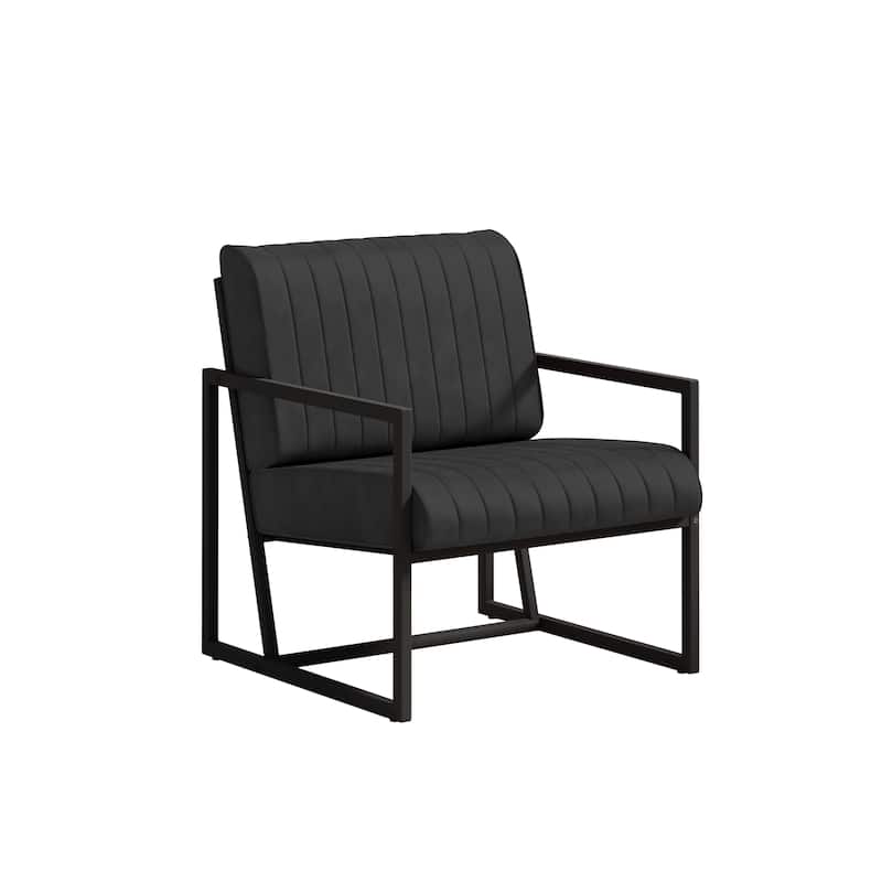PU Leather Feature Armchair with Metal Frame