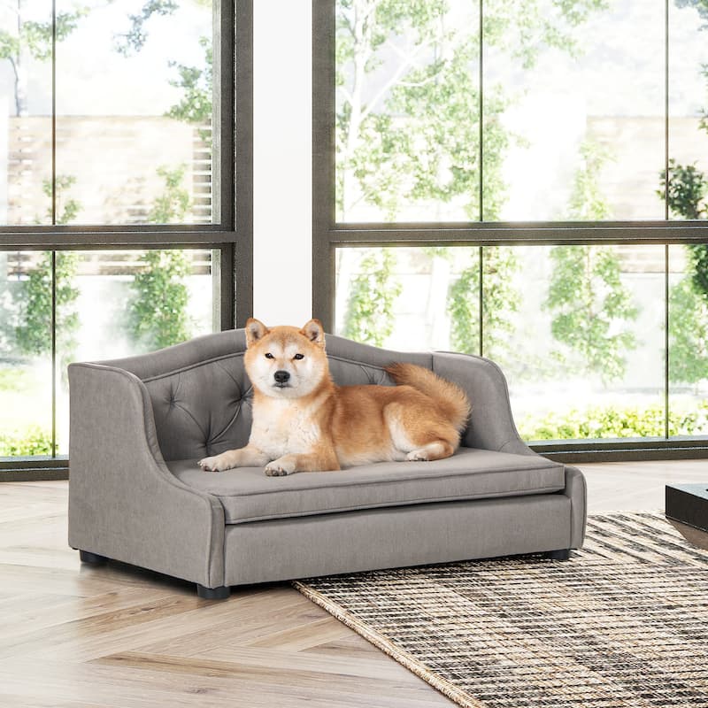 Robin 35" Mid-Century Modern Tufted Wingback Pet Sofa Bed