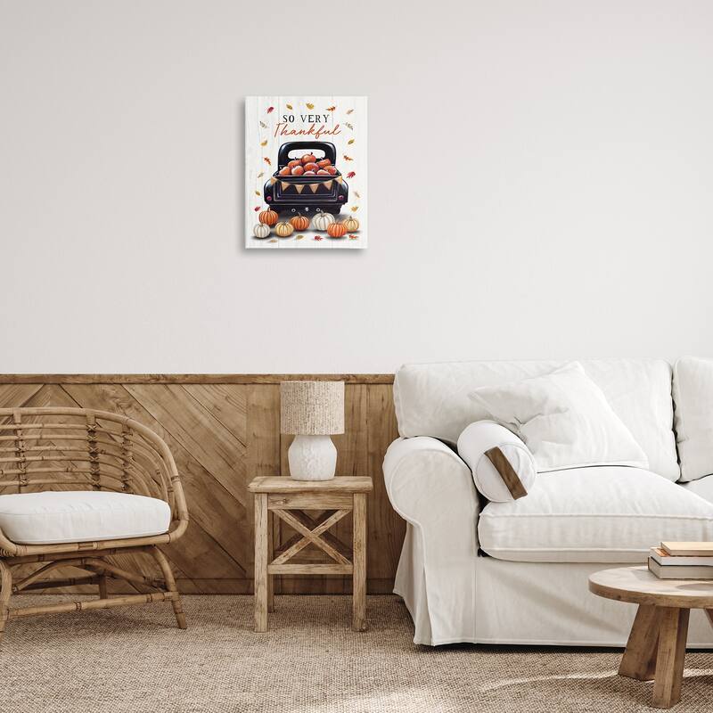 Stupell Autumnal So Very Thankful Canvas Wall Art Design By Elizabeth Tyndall