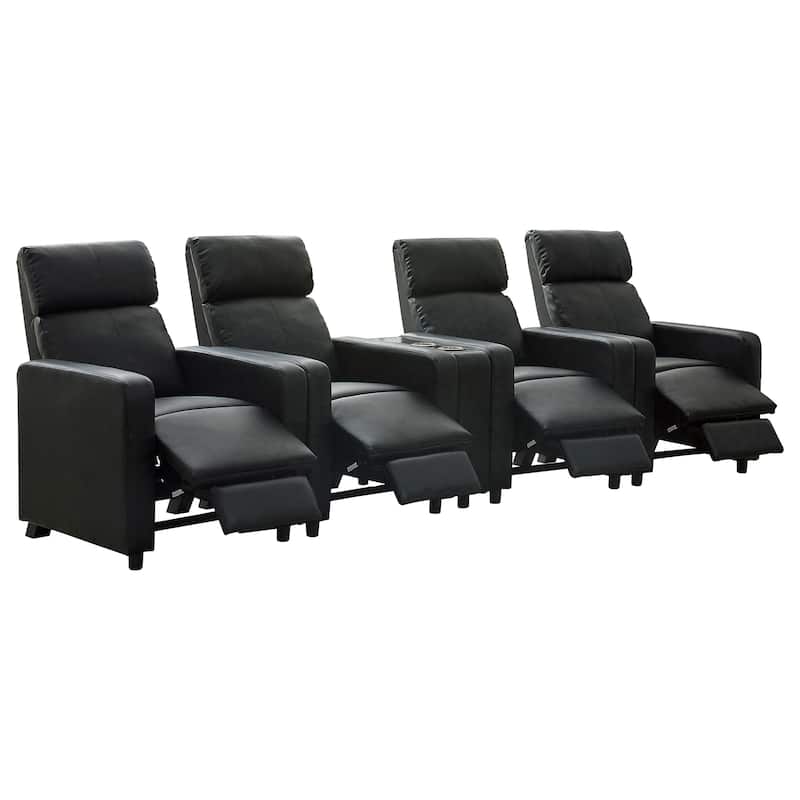 Toohey Black Upholstered Tufted Recliner Living Room Set