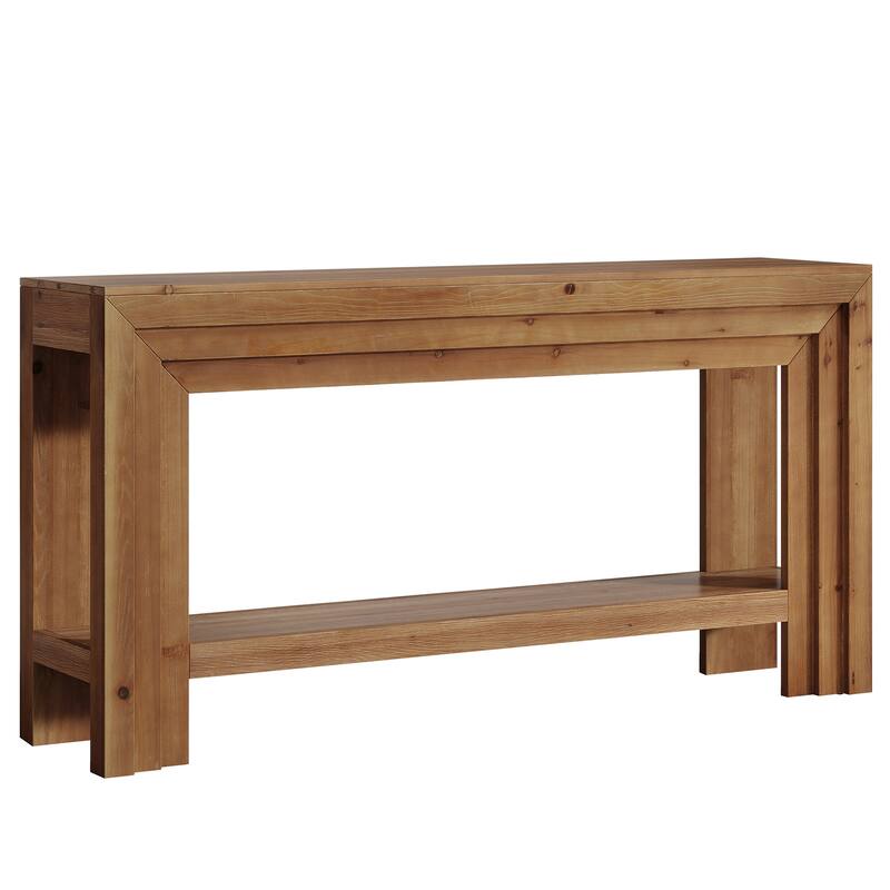 63-Inch Solid Wood Entryway Table, Console Tables with Storage Shelf, Entry Furniture for Entrance, Hallway, Living Room